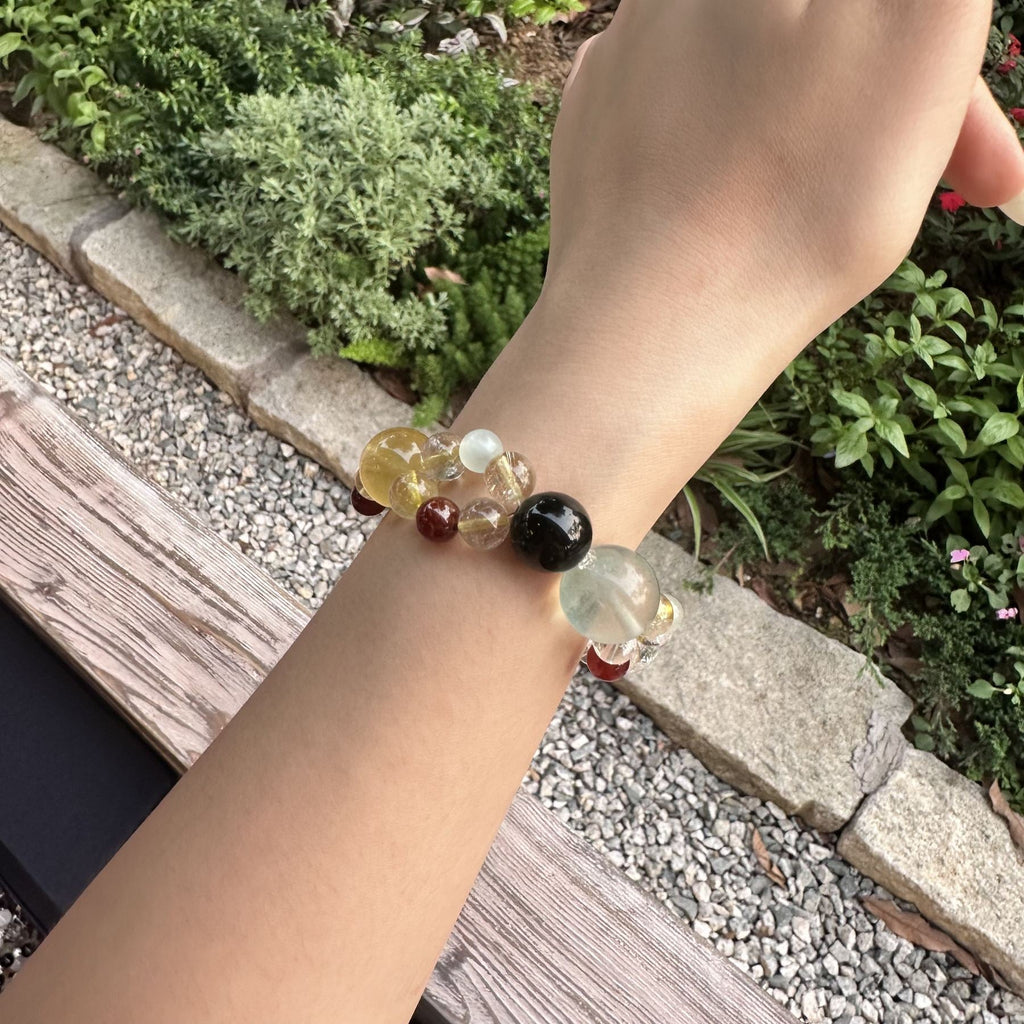 Natural Five Elements Balancing Bracelet | Multi Gemstone Karma Alignment Amulet