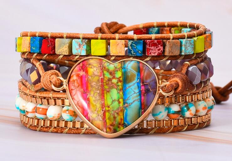 Natural Imperial Stone Hand-Woven Bracelet