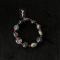 Natural Moss Agate With Red Agate Accents | Grounding & Protection Crystal Bracelet