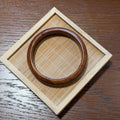 Natural Peach Wood Bangle, Aged Wooden Protection Bracelet, Classic Round Wood Cuff, Spiritual Defense Jewelry for Women, 15mm