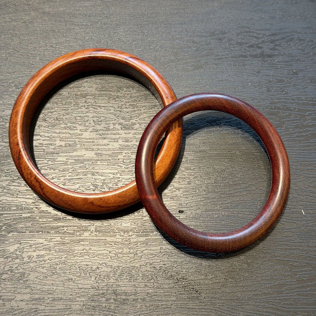 Natural Peach Wood Bangle, Aged Wooden Protection Bracelet, Classic Round Wood Cuff, Spiritual Defense Jewelry for Women, 15mm
