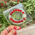 Natural Red Agate Protection Bracelet | Icy Clear Quartz Cube Energy Amulet | Taoist Consecrated Vitality & Peace Feng Shui Jewelry