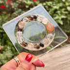 Natural Red Rutilated Quartz Bracelet | Geometric Hexagonal Crystal Slab Amulet | Taoist Consecrated Grounding Protection & Windfall Wealth Jewelry