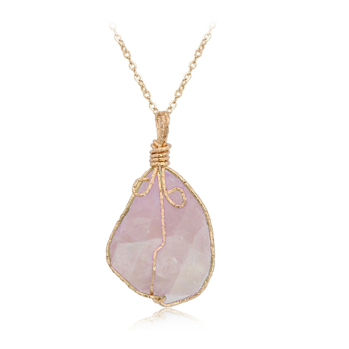 Natural stone pendant irregular crystal rough necklace - EclipticJew