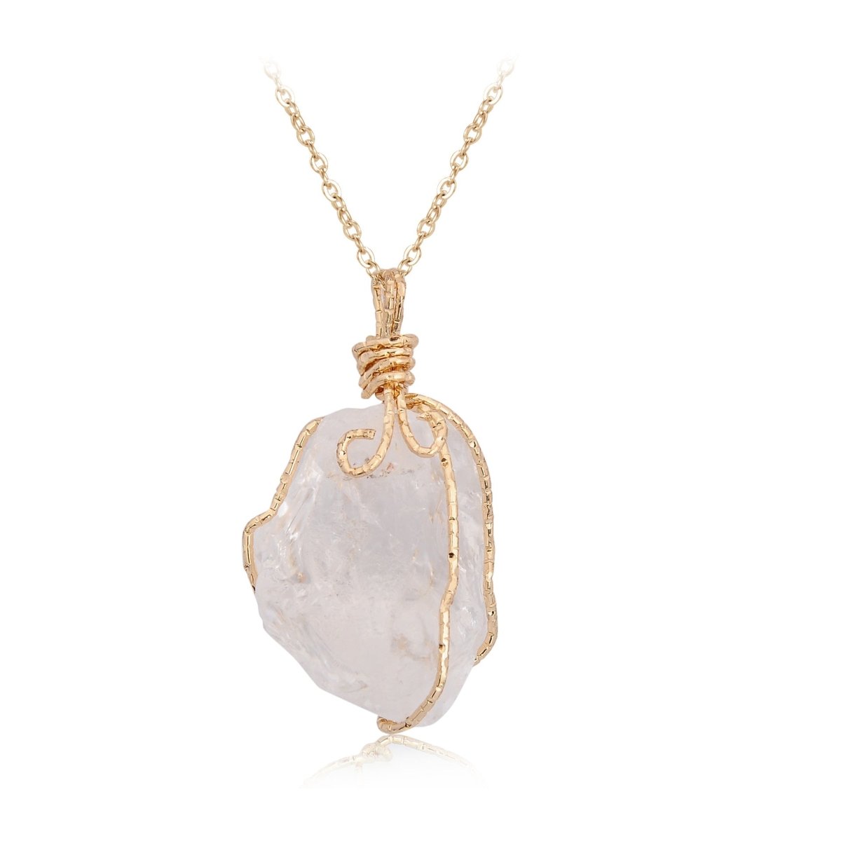 Natural stone pendant irregular crystal rough necklace - EclipticJew