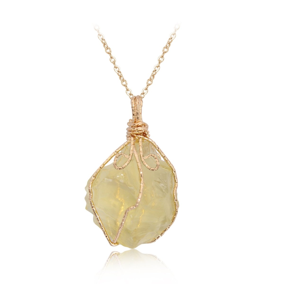 Natural stone pendant irregular crystal rough necklace - EclipticJew