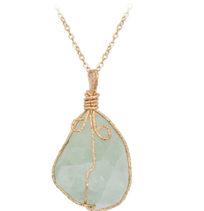 Natural stone pendant irregular crystal rough necklace - EclipticJew