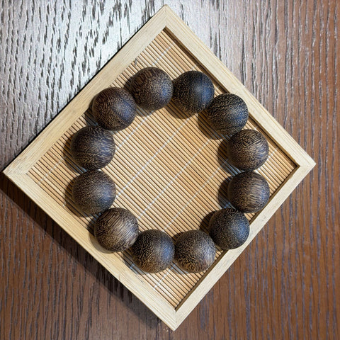 Natural White Kynam Agarwood Bracelet, Premium Chen Xiang Wooden Beads, Meditation Prayer Mala, Spiritual Healing Men Gift, 20mm