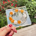 Natural Yellow Jiao Hua Bracelet | Geometric Clear Quartz Slab Amulet | Taoist Consecrated Golden Fire Quartz Prosperity Jewelry