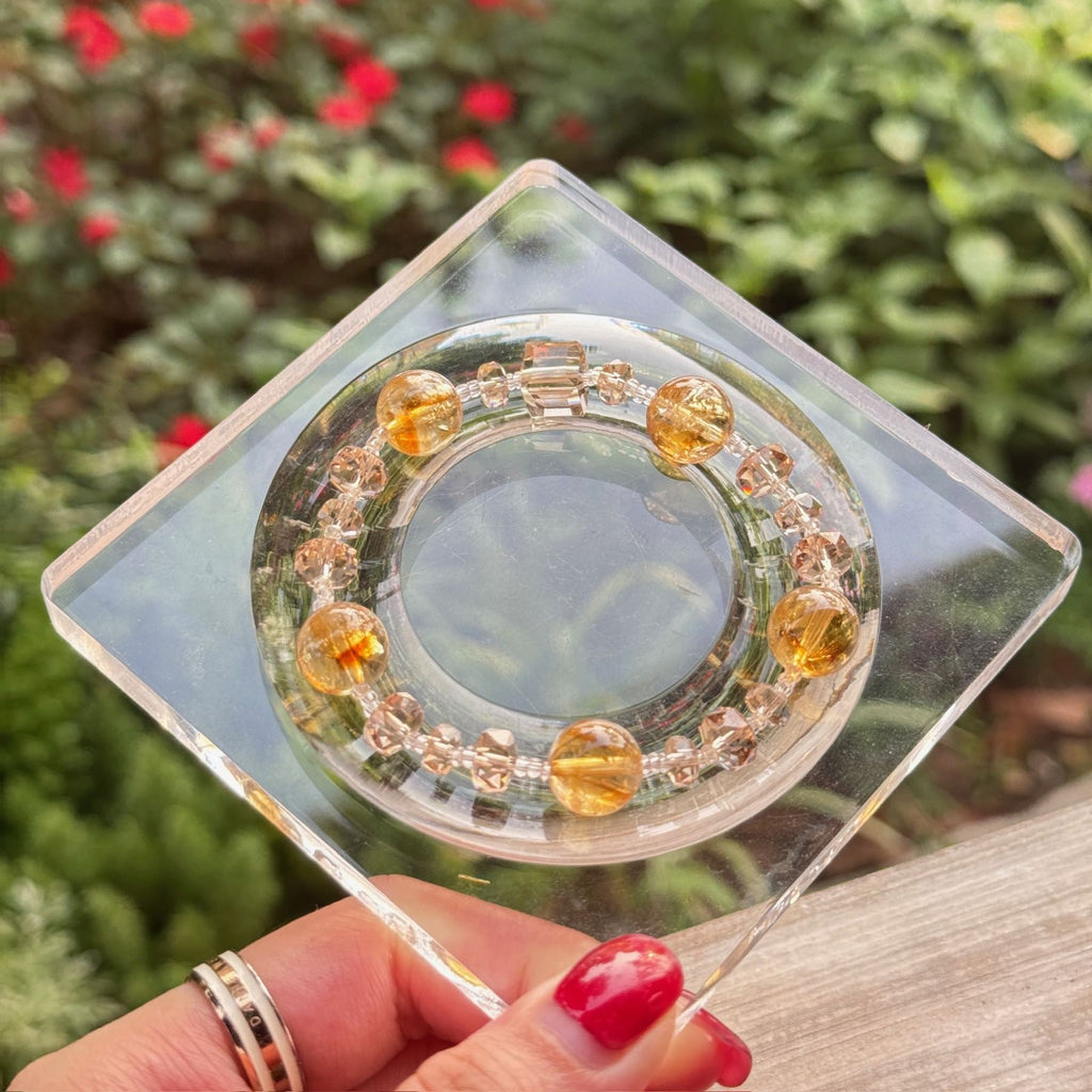 Natural Yellow Jiao Hua Statement Bracelet | Golden Fire Quartz Wealth Amulet | Taoist Consecrated Windfall Luck & Side-Hustle Prosperity Jewelry