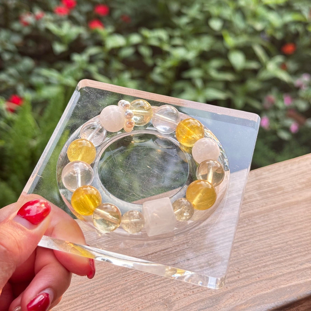 Natural Yellow Jiao Hua Statement Bracelet | Golden Fire Quartz Wealth Amulet | Taoist Consecrated Windfall Luck & Side-Hustle Prosperity Jewelry