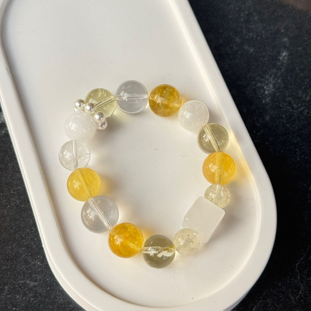 Natural Yellow Jiao Hua Statement Bracelet | Golden Fire Quartz Wealth Amulet | Taoist Consecrated Windfall Luck & Side-Hustle Prosperity Jewelry