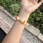Natural Yellow Jiao Hua Statement Bracelet | Golden Fire Quartz Wealth Amulet | Taoist Consecrated Windfall Luck & Side-Hustle Prosperity Jewelry