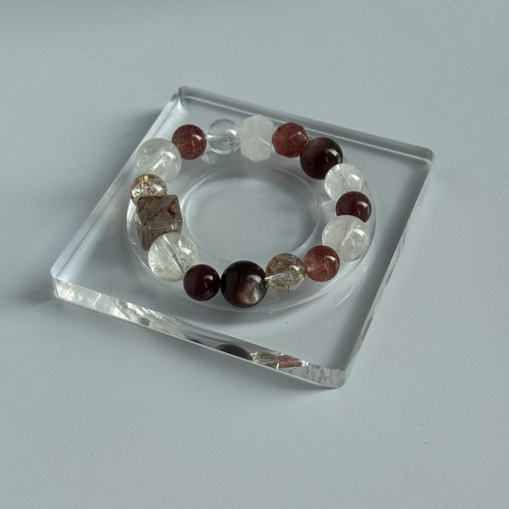 Natural Yellow Jiao Hua Statement Bracelet | Golden Fire Quartz Wealth Amulet | Taoist Consecrated Windfall Luck & Side-Hustle Prosperity Jewelry