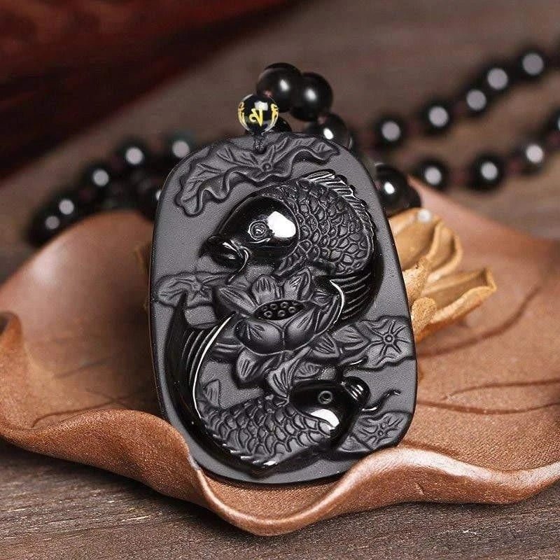 Obsidian Pisces Lotus Sweater Chain - EclipticJew