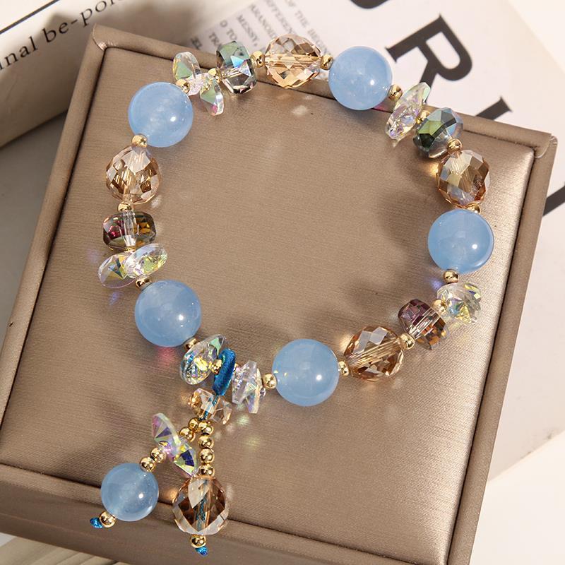 Original Handmade Aquamarine Crystal Bracelet For Women - EclipticJew