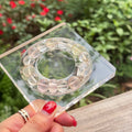 Pastel Fluorite Bracelet | Geometric Clear Quartz Slab Amulet | Taoist Consecrated Aura Cleansing & Mental Clarity Crystal Jewelry