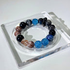 Phantom Tide Ocean Crystal Bracelet | Blue Flash, Rutilated Quartz & Black Tourmaline
