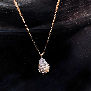 Pink Purple Water Drop Crystal Pendant Necklace for Women - EclipticJewpendant