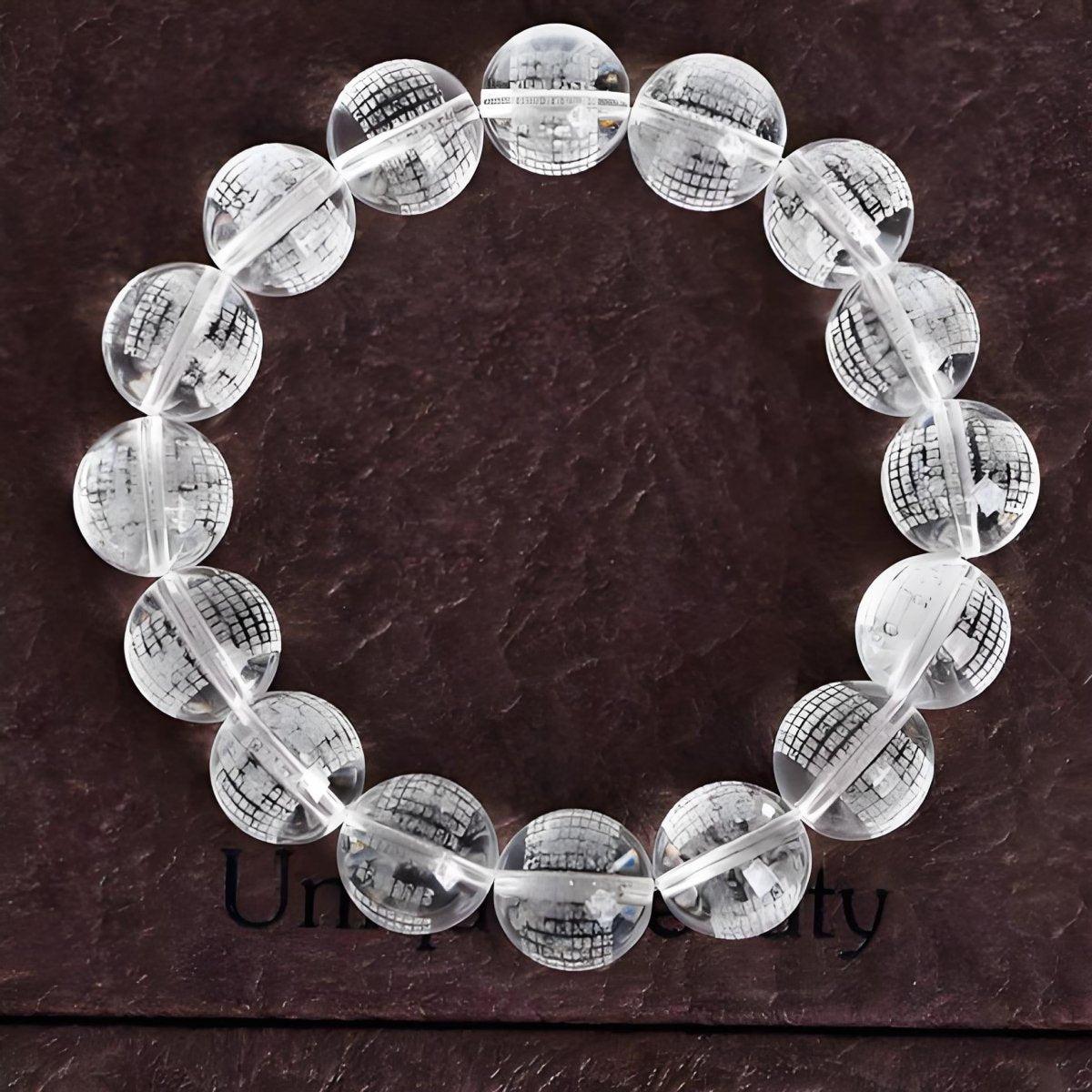 Prajna Paramita Heart Sutra Engraved Quartz crystal energy bracelet - EclipticJewBraceletsClear quartznew
