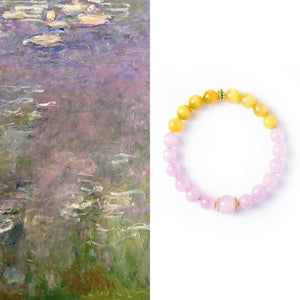 Monet Water Lilies Bracelet — Kunzite & Golden Tiger Eye EclipticJew