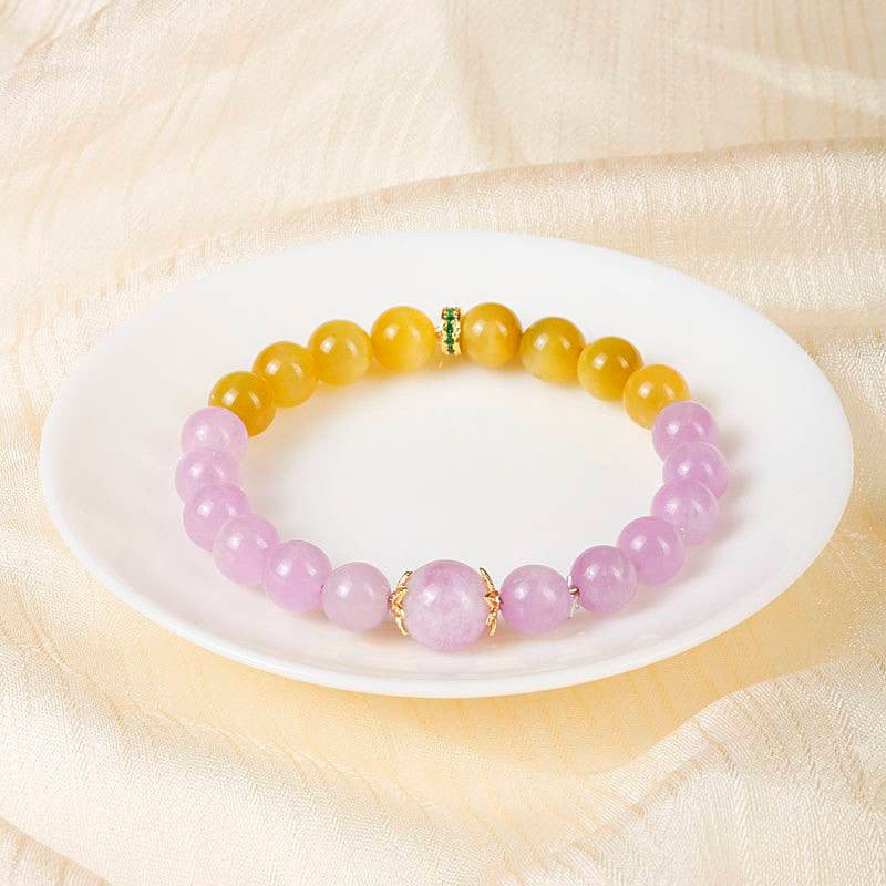 Monet Water Lilies Bracelet — Kunzite & Golden Tiger Eye EclipticJew