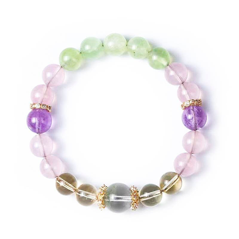 Monet Water Lilies Bracelet — Clear Quartz, Rose Quartz, Prehnite & Amethyst EclipticJew