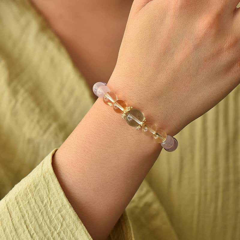 Monet Water Lilies Bracelet — Clear Quartz, Rose Quartz, Prehnite & Amethyst EclipticJew