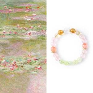 Monet Water Lilies Bracelet — Rose Quartz, Prehnite, Citrine & Red Agate EclipticJew