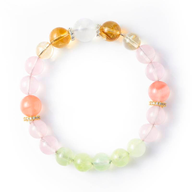Monet Water Lilies Bracelet — Rose Quartz, Prehnite, Citrine & Red Agate EclipticJew