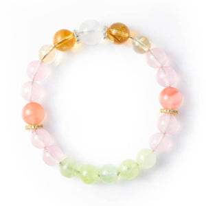 Monet Water Lilies Bracelet — Rose Quartz, Prehnite, Citrine & Red Agate EclipticJew