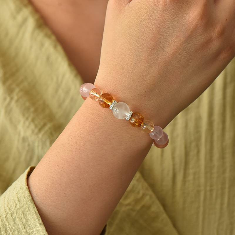 Monet Water Lilies Bracelet — Rose Quartz, Prehnite, Citrine & Red Agate EclipticJew