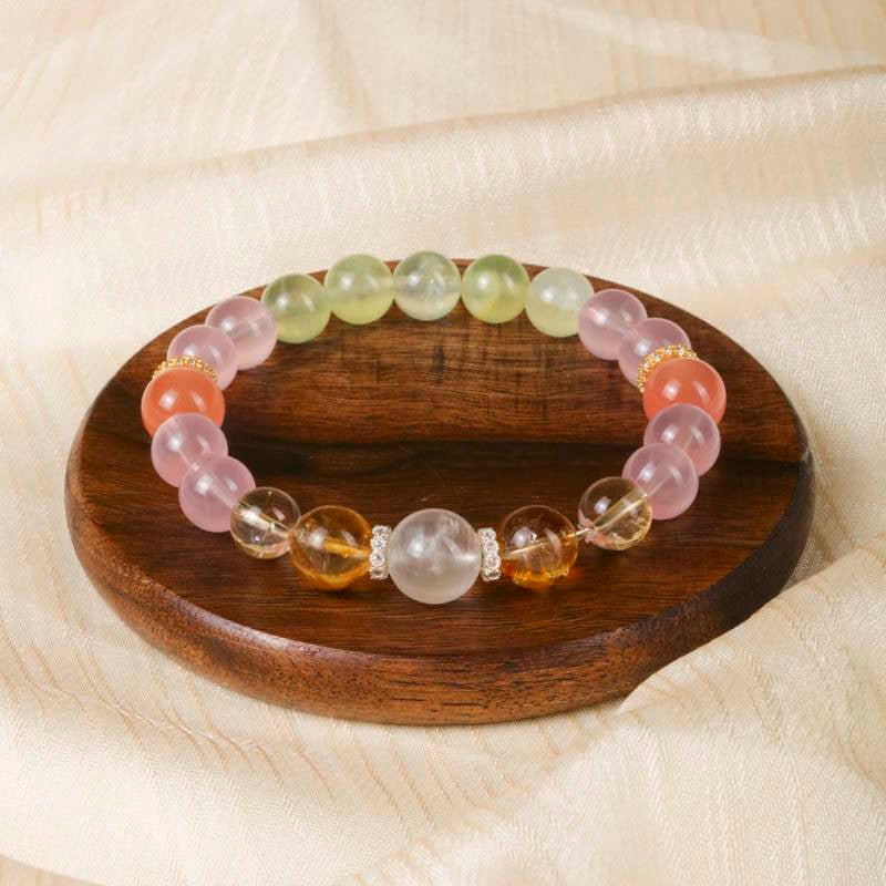 Monet Water Lilies Bracelet — Rose Quartz, Prehnite, Citrine & Red Agate EclipticJew