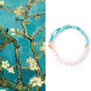 Van Gogh Almond Blossom Bracelet — Turquoise, Freshwater Pearl & Agate EclipticJew