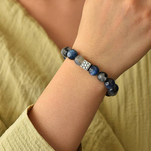 Van Gogh Starry Night Bracelet — Blue Rutilated Quartz & Moonstone EclipticJew