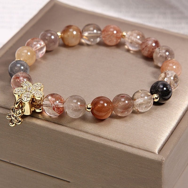 Prosperity Gold Rutilated Quartz Crystal Bracelet - EclipticJew
