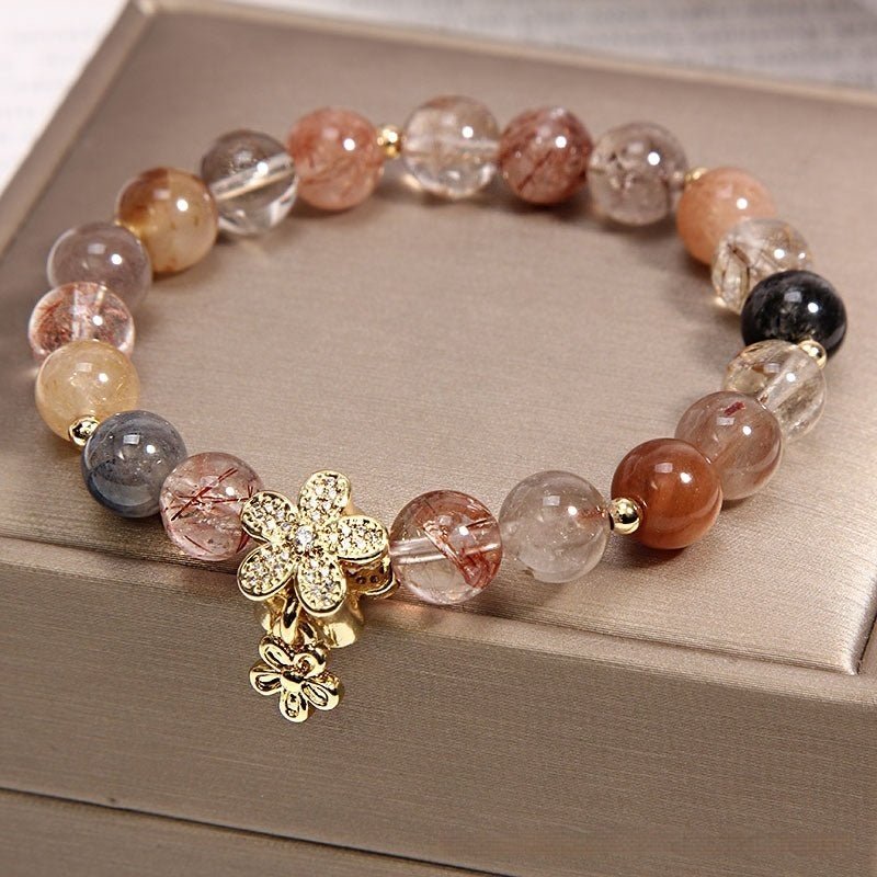Prosperity Gold Rutilated Quartz Crystal Bracelet - EclipticJew