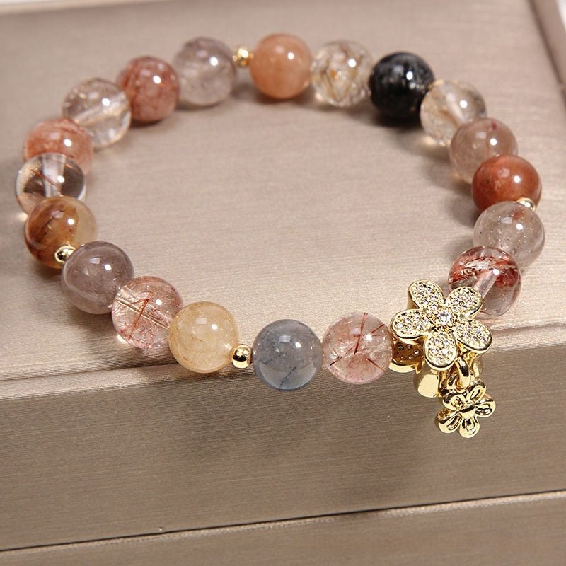 Prosperity Gold Rutilated Quartz Crystal Bracelet - EclipticJew