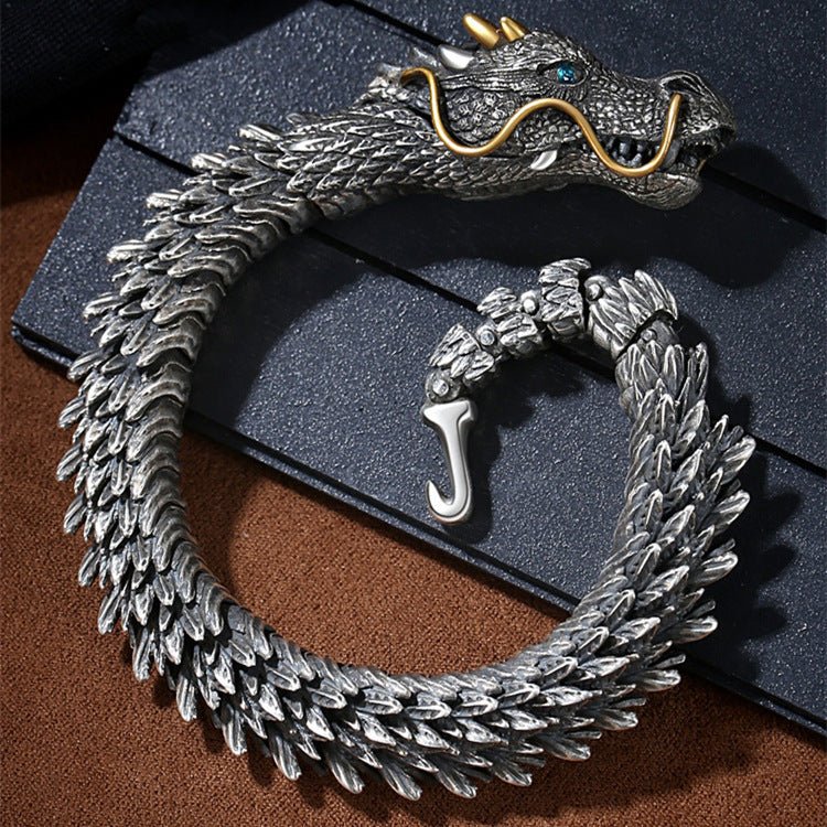 Pure Tibetan Silver Dragon Bracelet