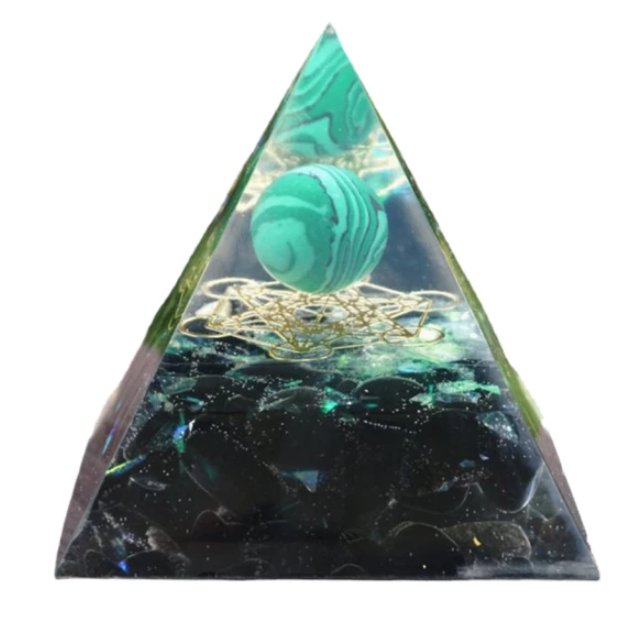 Pyramid Natural Crystal Gravel Energy Tower - EclipticJew