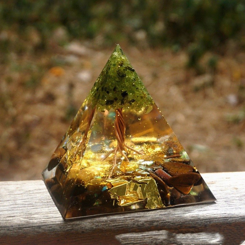 Pyramid Natural Crystal Gravel Energy Tower - EclipticJew