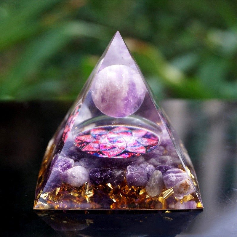 Pyramid Natural Crystal Gravel Energy Tower - EclipticJew