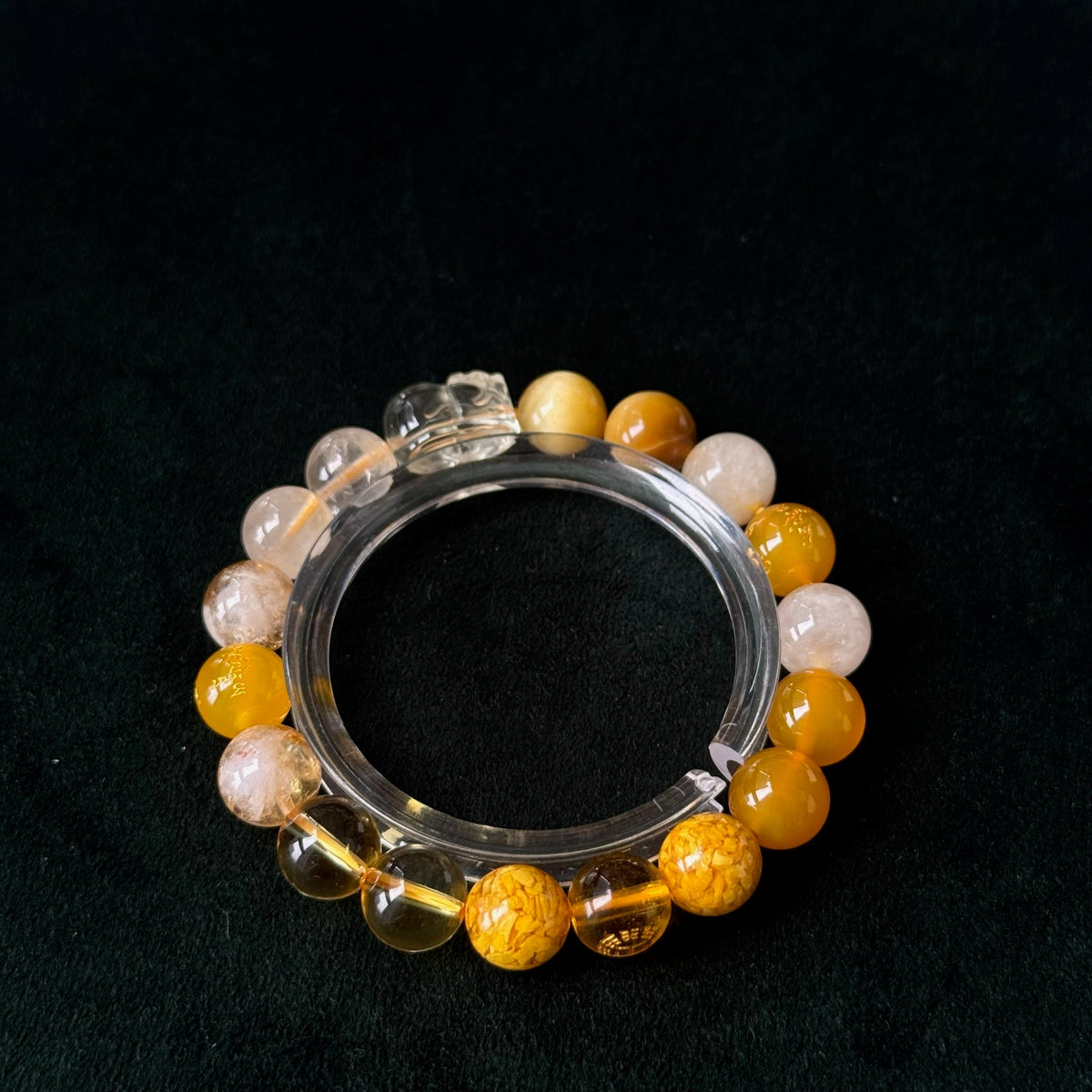 Quartz Crystal Pixiu Bracelet | 10mm Beads | Five Elements Metal Energy Balance | Wealth & Protection Feng Shui Jewelry