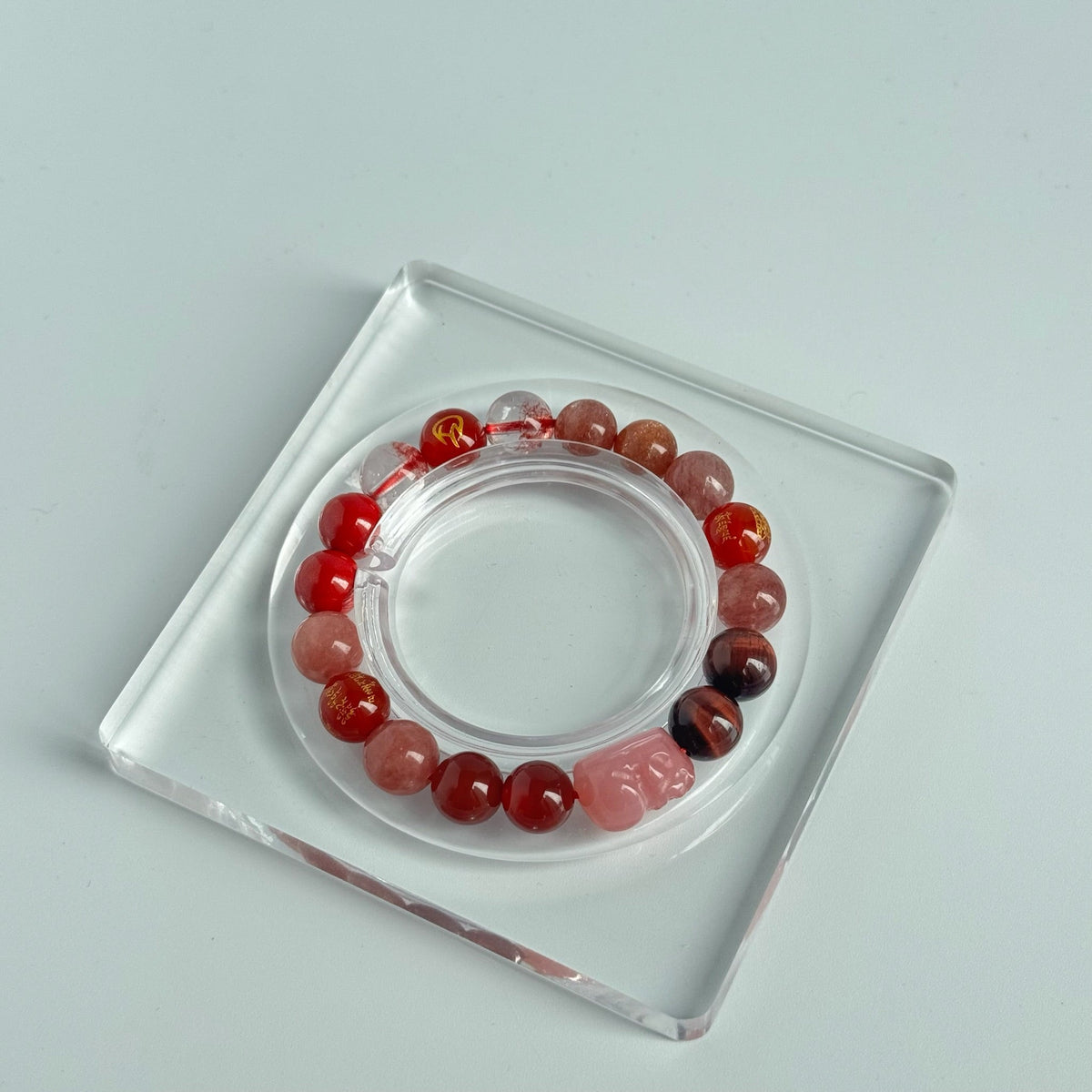 Quartz Crystal Pixiu Bracelet | 10mm Beads | Five Elements Metal Energy Balance | Wealth & Protection Feng Shui Jewelry
