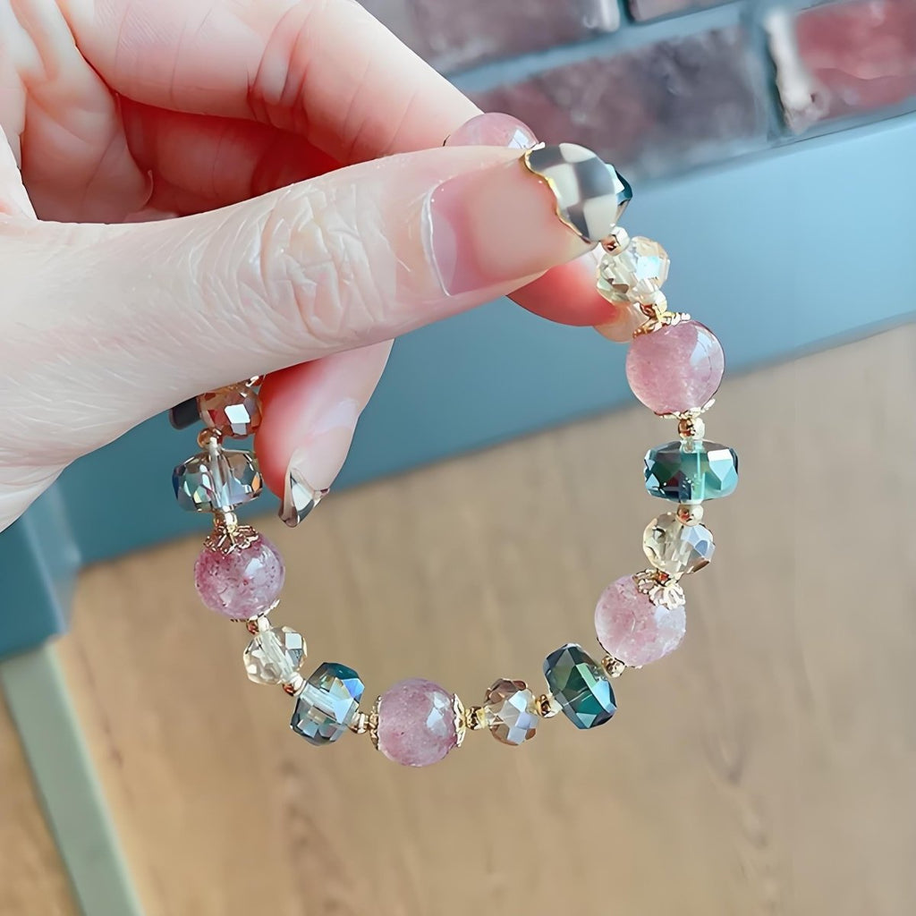 Radiant Strawberry Quartz Crystal Bracelet - EclipticJewBraceletsnewstrawberry quartz