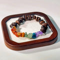 Rainbow Chakra Coffee Bean Bracelet | Colorful Energy Beads