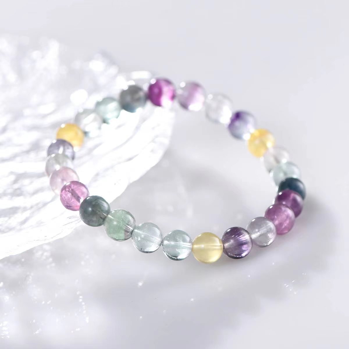 Rainbow Flourish Fluorite Quartz Bracelet - EclipticJewB2G1FBraceletsclear quartz