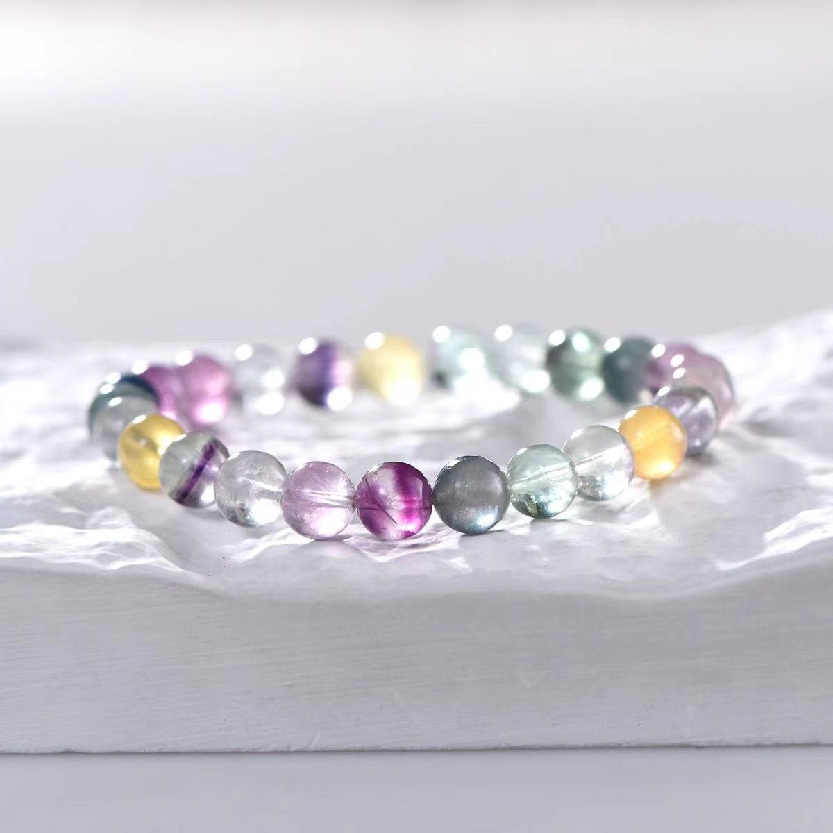 Rainbow Flourish Fluorite Quartz Bracelet - EclipticJewB2G1FBraceletsclear quartz