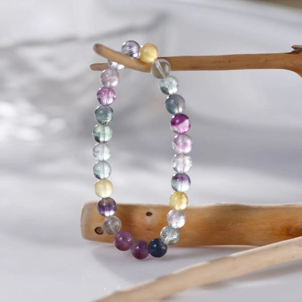 Rainbow Flourish Fluorite Quartz Bracelet