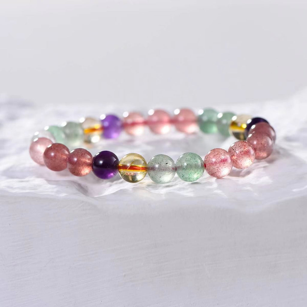 Rainbow Love Attraction Strawberry Quartz Bracelet - EclipticJew